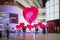 Valentine display heart big balloon lamp , lighting in front of department store