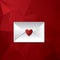 Valentine envelope with heart as symbol of romance