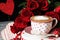 Valentine Espresso with Red Roses