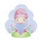 Valentine Gnome watercolor illustration. Gnome clipart. Valentine's Day Card.