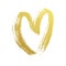 Valentine gold heart hand drawn vector icon