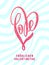 Valentine gold love heart glitter pattern card