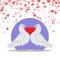 Valentine Greeting Card Doves Love Heart Symbols