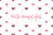 Valentine greeting card with text and pink hearts