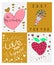 VALENTINE hand drawn backgrounds with flat design