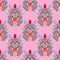 Valentine heart botanical seamless pattern inspired by traditional folk art embroidery designs textile or farbic print ornament