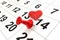 Valentine heart calendar 14 february background - 3d rendering