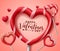 Valentine heart candies vector concept. Happy valentines day greeting text in valentines hearts shape candy lollipop.