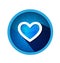 Valentine heart circular blue icon vector
