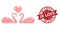 Valentine Heart Composition of Love Swans Icon and Rubber Watermark