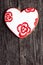 Valentine heart dessert cookie on rustic wood