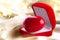 Valentine heart on golden silk background