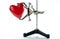 Valentine heart in lab clamp