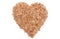 Valentine heart of linseed on white background