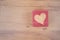 Valentine heart for love on wooden floor