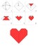 Valentine Heart Paper Folding Tutorial Sequence Vector Illustration