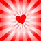 Valentine Heart radiates red rays of love