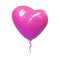 Valentine Heart Shaped Balloon Isometric 3D Render Element