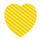 Valentine heart simbol. heart yellow colour on white background.