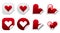 Valentine heart sticker icon set