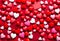 Valentine Hearts Background. Valentines Red Abstract Wallpaper. Backdrop Collage