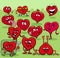 Valentine hearts cartoon illustration love group