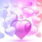 Valentine hearts pink and purple