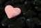 Valentine hearts from rocks background -