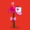Valentine Kids Mailbox Heart Purple 18