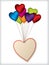 Valentine label design with balloons