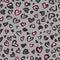 Valentine Leopard or cheetah seamless pattern. Trendy animal print. Spotted jaguar skin heart shaped. Vector background for fabric