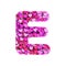 Valentine letter E - Capital 3d heart font - suitable for Valentine`s day, romantism or passion related subjects