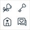 valentine line icons. linear set. quality vector line set such as chat, home, key