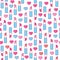 Valentine lipstick seamless pattern