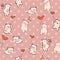 Valentine Love Heart Bear Balloon Flower Petals Star Seamless Pattern