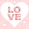 Valentine love invitation card with hearts