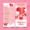 valentine menu template design vector illustration