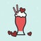 Valentine milkshake illustration