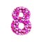 Valentine number 8 - 3d heart digit - Suitable for Valentine`s day, romantism or passion related subjects