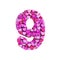 Valentine number 9 - 3d heart digit - Suitable for Valentine`s day, romantism or passion related subjects