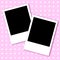 Valentine pink background with photo frames