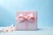 Valentine present box with shiny ribbon and flower, Valentines day and Mothers day promotion offer concept. generative ai