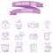Valentine purple icons style collection