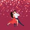 Valentine Romantic Dance of Man and Woman Vector