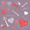 Valentine romantic love card with key to heart