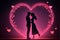 Valentine Romantic loving couple shadow illustration