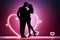 Valentine Romantic loving couple shadow illustration