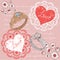 Valentine romantic retro postcard with rings