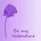 Valentine rose in purple