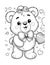 Valentine\'s Bear Coloring Sheet